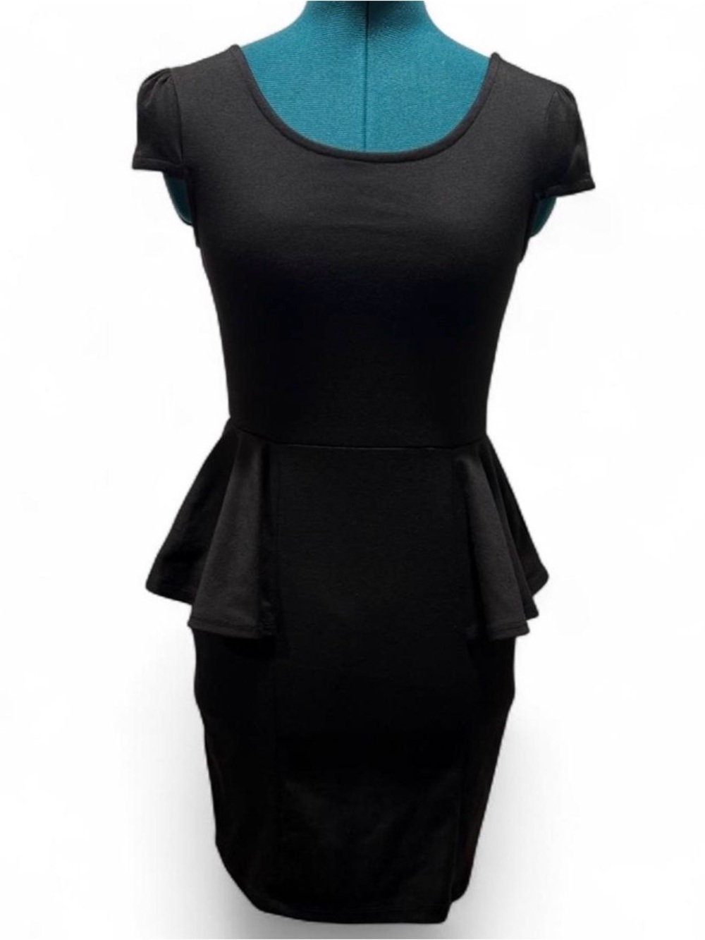 Monteau Black Peplum Mini Dress